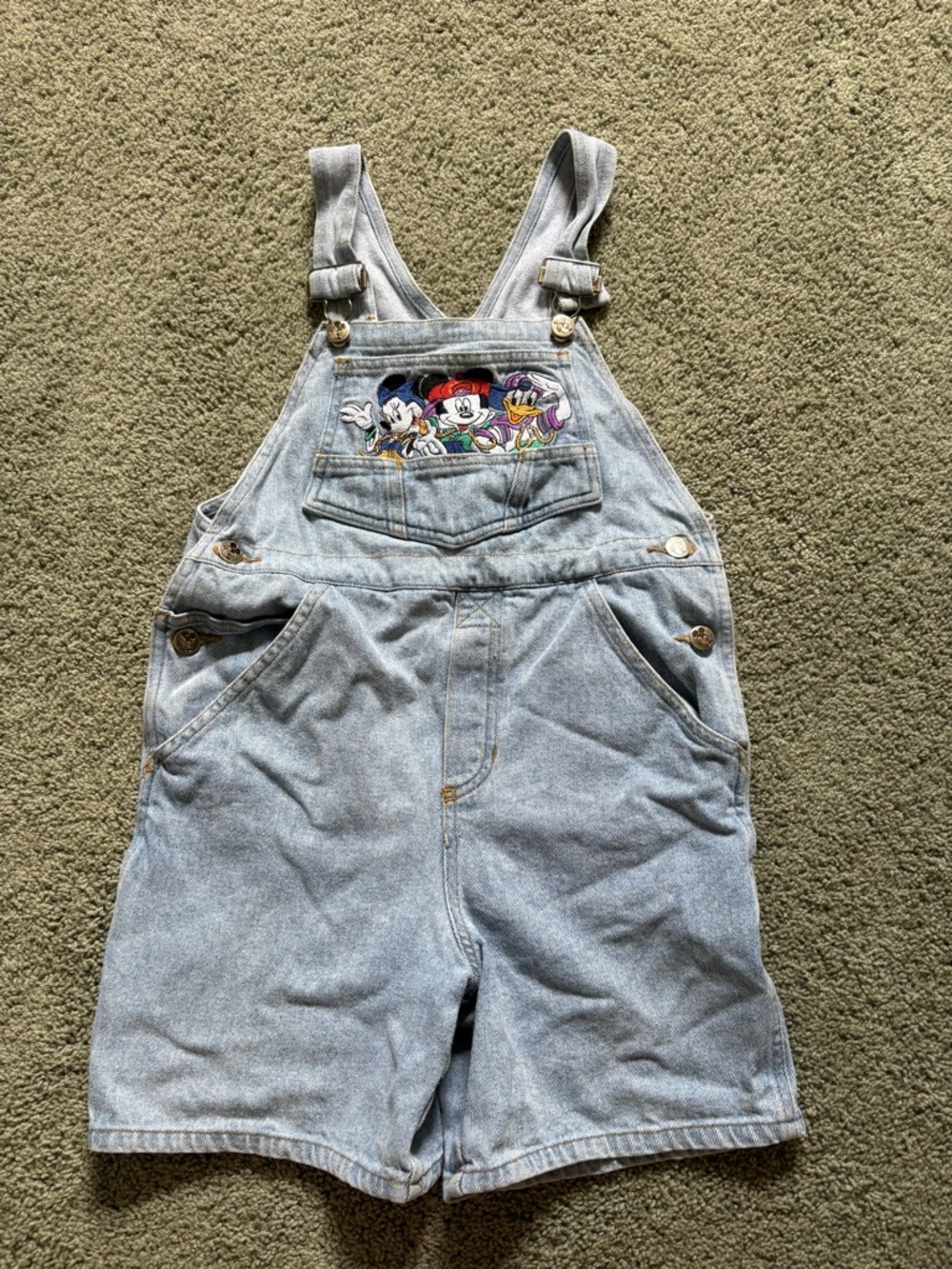 Vintage Disney Mickey Unlimited Jerry Leigh Overall Bibs Denim Kids Size 10